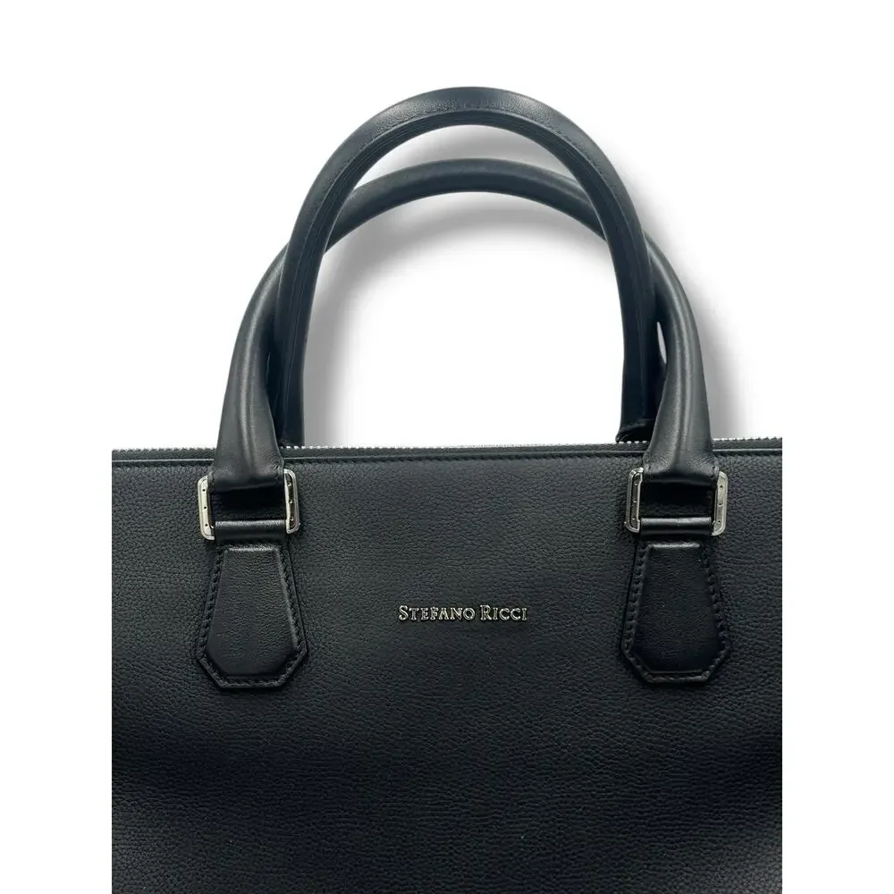 Stefano Ricci saddle soft calfskin leather duffle bag In Black $4500